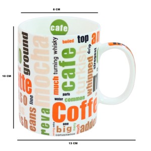 CANECA DE PORCELANA COM FRASES CAFÉ 390ML - CA18003-B
