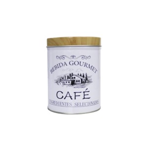 JOGO COM 03 LATAS  DECORATIVAS DE METAL REDONDO 10.5X13.5CM - BF3882 A 3884-BR