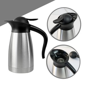 GARRAFA TÉRMICA INOX COM VÁLVULA DE GATILHO 1 LITRO - CA12359