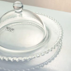 QUEIJEIRA DE CRISTAL DE CHUMBO PEARL COM TAMPA 20X9CM - 28266