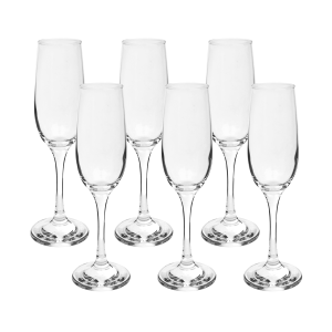 JOGO DE 6 TAÇAS PARA CHAMPANHE VIDRO 215ML - CA16120
