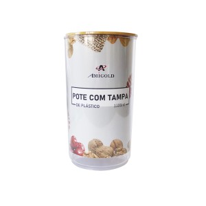 POTE HERMETICO COM TAMPA DE PLASTICO 1 LITRO E 100 ML - 2938