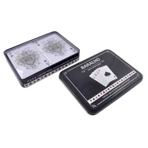 JOGO DE BARALHO NA LATA 02 JOGOS DE 54 CARTAS PLÁSTICAS - IM42030-AZMA