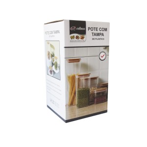POTE HERMETICO COM TAMPA DE PLASTICO 1 LITRO E 100 ML - 2938