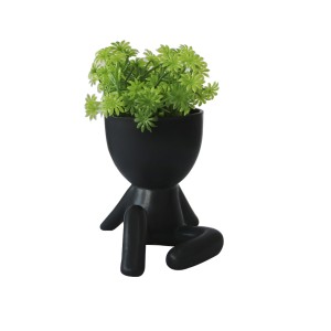 VASO DECORATIVO DE CERÂMICA COM PLANTA ARTIFICIAL 4X9X10CM - 2695-B