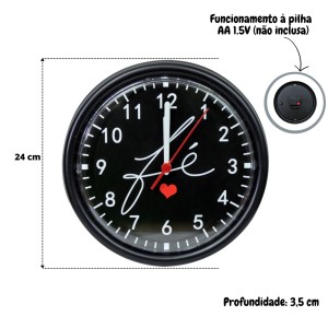 RELÓGIO DE PAREDE POLIESTIRENO 24CM - 403-F