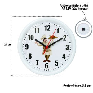 RELÓGIO DE PAREDE POLIESTIRENO 24CM - 403-L