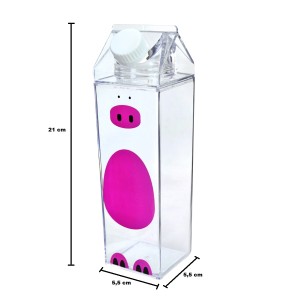 GARRAFA DE PLÁSTICO CAIXA DE LEITE ESTAMPADA 500ML - 4167-A