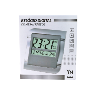 RELÓGIO DIGITAL DE MESA OU PAREDE DE PLÁSTICO 27CM - YN8058-AZ