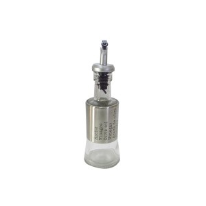 GALHETEIRO AZEITE OU VINAGRE EM VIDRO REVESTIDA EM INOX COM FRASE 140ML - CZ19012