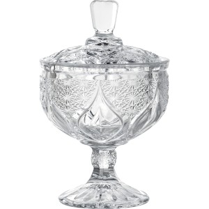 BOMBONIERE DE VIDRO COM PEDESTAL - 25CM - VDA07018