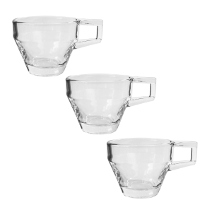 JOGO DE XÍCARA DE CAFÉ VIDRO 30ML 3 PEÇAS - VDA05014