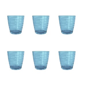 JOGO DE COPO DE VIDRO COM 06 PEÇAS COLOR CANNES 230ML -VDA14024-AZ