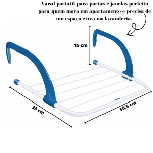 VARAL PORTÁTIL DE METAL 33X50,5CM - CA08116-AZ