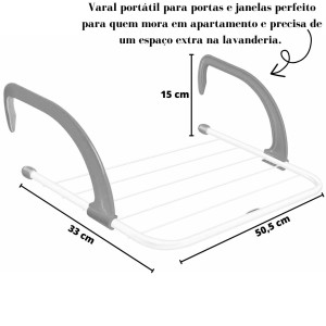 VARAL PORTÁTIL DE METAL 33X50,5CM - CA08116-CZ