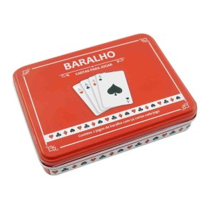 JOGO DE BARALHO NA LATA 02 JOGOS DE 54 CARTAS PLÁSTICAS - IM42030-VM