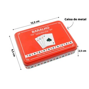JOGO DE BARALHO NA LATA 02 JOGOS DE 54 CARTAS PLÁSTICAS - IM42030-VM
