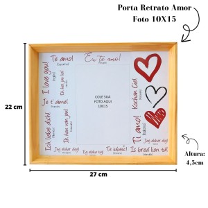 PORTA RETRATO AMOR FOTOS 10 X 15CM ESTAMPAS SORTIDAS - 2032-B