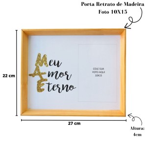 QUADRO PORTA RETRATO MÃE ESTAMPAS SORTIDAS 10X15 CM - 2031-E