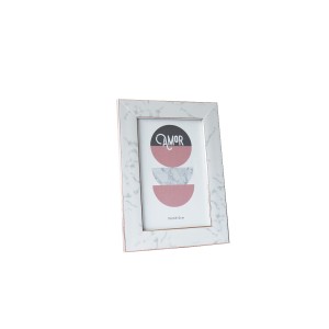 PORTA RETRATO MARMORIZADA COM PÉ GRAVATA DE MADEIRA 10X15CM - 4125-GR