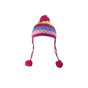 TOUCA INFANTIL COM POMPOM DE MALHA COLOR COM FORRO INTERNO - BF2420-PK