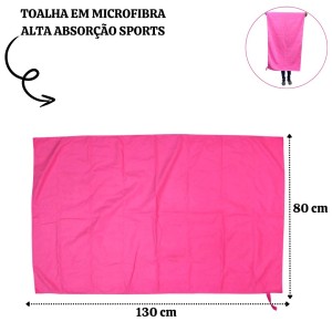 TOALHA EM MICROFIBRA ALTA ABSORÇÃO SPORTS 130CM X 80CM - YS38129-PK1