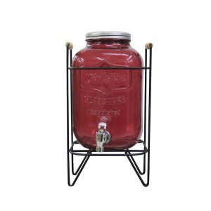 SUQUEIRA DE VIDRO COM SUPORTE ARAMADO 5 LITROS - VDS50015-VM