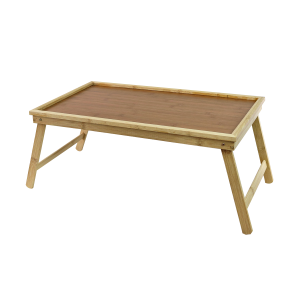 BANDEJA DE BAMBU RETANGULAR COM PÉ DOBRÁVEL 50X30CM - CX084