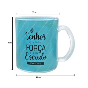 CANECA DE VIDRO TRANSPARENTE COM FRASE 380ML - 4408-D