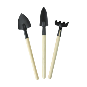 CONJUNTO DE MINI FERRAMENTAS DE METAL E MADEIRA PARA JARDIM - 3163