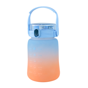 GARRAFA DE PLÁSTICO COLOR COM CANUDO E ALÇA 1100ML - 4577-AZ