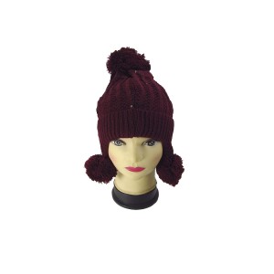 TOUCA DE MALHA COM POMPOM INFANTIL  - BF2421-VN