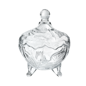 BOMBONIERE DE VIDRO COM PÉ E TAMPA 500ML 17,5X14CM - VDA07001