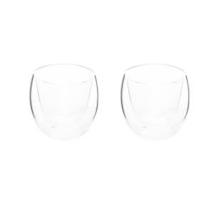 JOGO DE CANECA DE VIDRO DUPLO BOROSSILICATO 2 PEÇAS 140ML - VDA14079