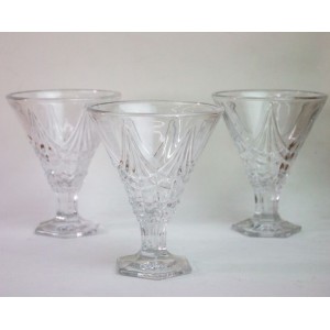 JOGO DE TAÇA PARA SOBREMESAS EM VIDRO COM 3 PEÇAS 160 ML - VDA03052