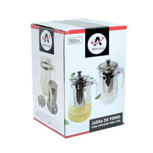 JARRA DE VIDRO COM INFUSOR PARA CHÁ 900ML - 4507