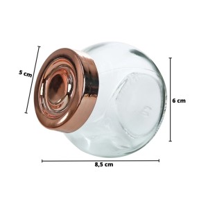 JOGO DE PORTA CONDIMENTO DE VIDRO COM TAMPA CROMADA 3 PEÇAS - 3415