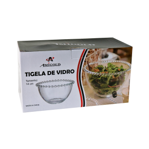 JOGO DE TIGELA DE VIDRO COM 6 PEÇAS E DETALHES NA BORDA 350ML - 3555