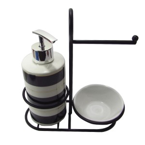 JOGO PARA BANHEIRO DE PORCELANA BRANCO 3 PÇS -1350-LISTRAS