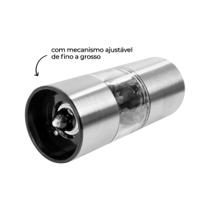 MOEDOR DE PIMENTA MANUAL EM AÇO INOX E PLÁSTICO 12CM - 4501