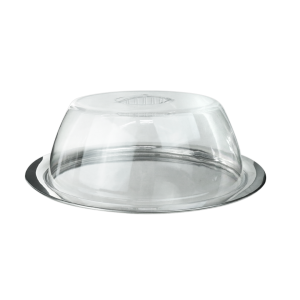 CONJUNTO PARA BOLO DE INOX COM TAMPA DE PLÁSTICO - 1108