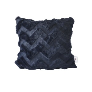 CAPA DE ALMOFADA COM DETALHES GEOMÉTRICOS E PELAGEM CURTA 40X40CM -2867-AZMA