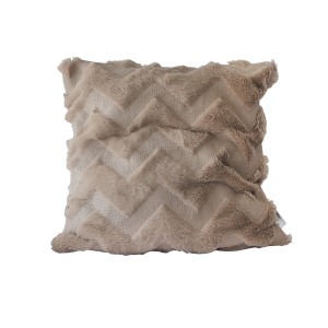 CAPA DE ALMOFADA COM DETALHES GEOMÉTRICOS E PELAGEM CURTA 40X40CM -2867-BG