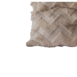 CAPA DE ALMOFADA COM DETALHES GEOMÉTRICOS E PELAGEM CURTA 40X40CM -2867-BG