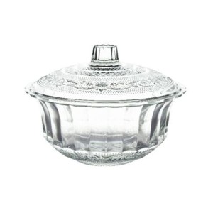 BOMBONIERE DE VIDRO COM TAMPA EM VIDRO 12CM - CHI2168