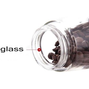 MOEDOR DE CAFÉ  MANUAL DE PLÁSTICO COM RECIPIENTE EM VIDRO 17CM - CHI2279