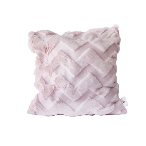 CAPA DE ALMOFADA COM DETALHES GEOMÉTRICOS E PELAGEM CURTA 40X40CM -2867-RS