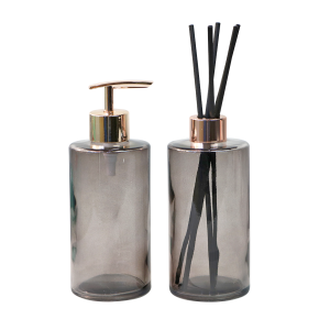 KIT FRASCO DIFUSOR COM PORTA SABONETE LIQUIDO DE VIDRO 340ML - 96146-FUMÊ