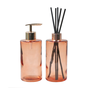 KIT FRASCO DIFUSOR COM PORTA SABONETE LIQUIDO DE VIDRO 340ML - 96146-GR