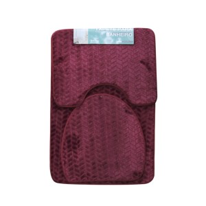 JOGO DE TAPETE PARA BANHEIRO DE POLIÉSTER ANTIDERRAPANTE 50X80CM 03 PCS - CT3029-VN